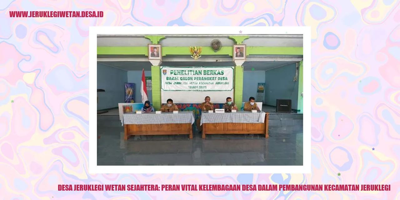 Desa Jeruklegi Wetan Sejahtera: Peran Vital Kelembagaan Desa dalam Pembangunan Kecamatan Jeruklegi