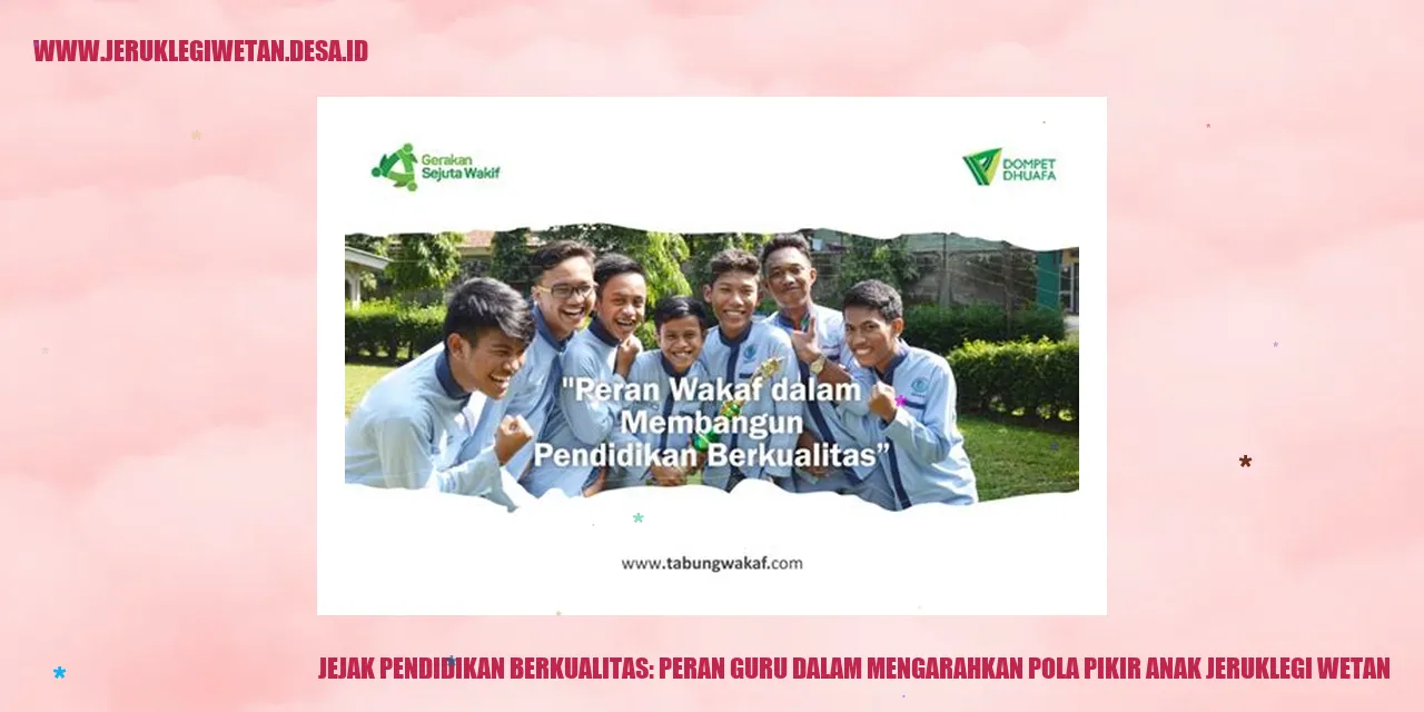 Jejak Pendidikan Berkualitas: Peran Guru dalam Mengarahkan Pola Pikir Anak Jeruklegi Wetan