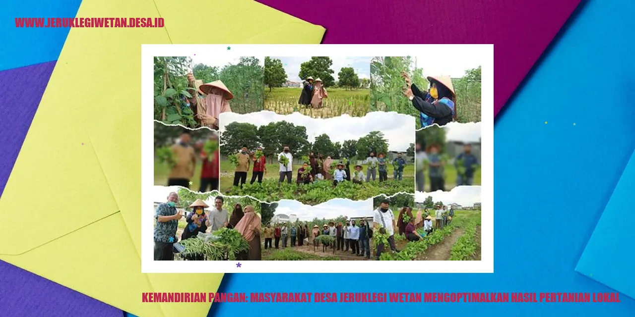 Kemandirian Pangan: Masyarakat Desa Jeruklegi Wetan Mengoptimalkan Hasil Pertanian Lokal