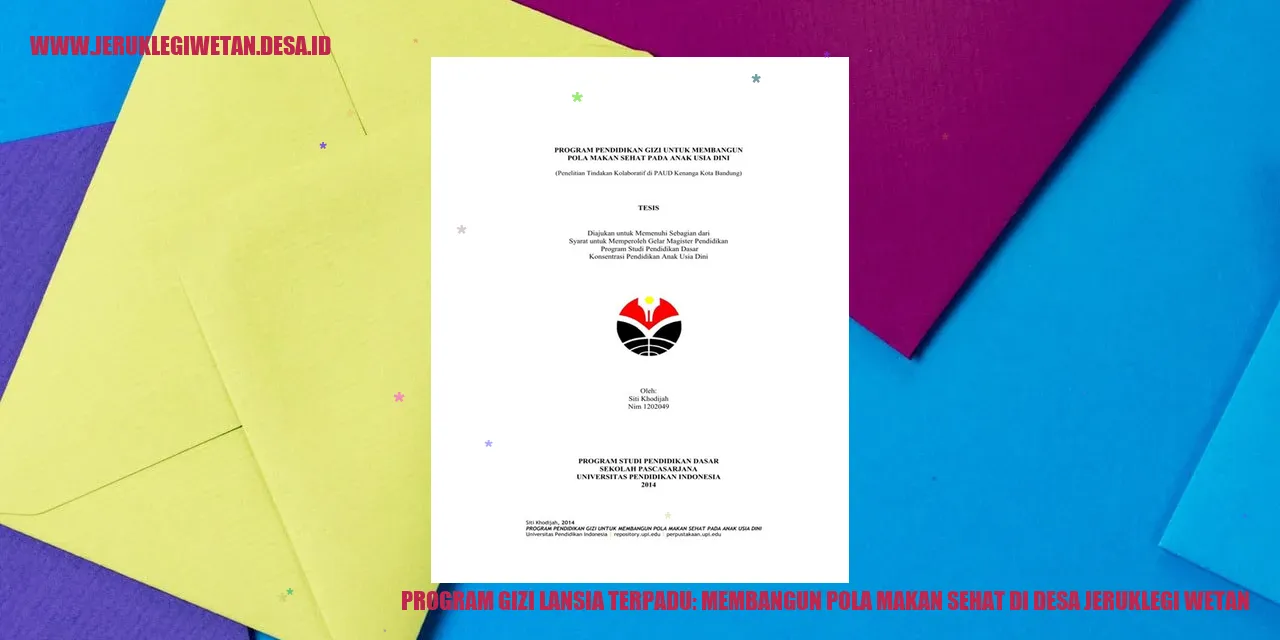 Program Gizi Lansia Terpadu: Membangun Pola Makan Sehat di Desa Jeruklegi Wetan