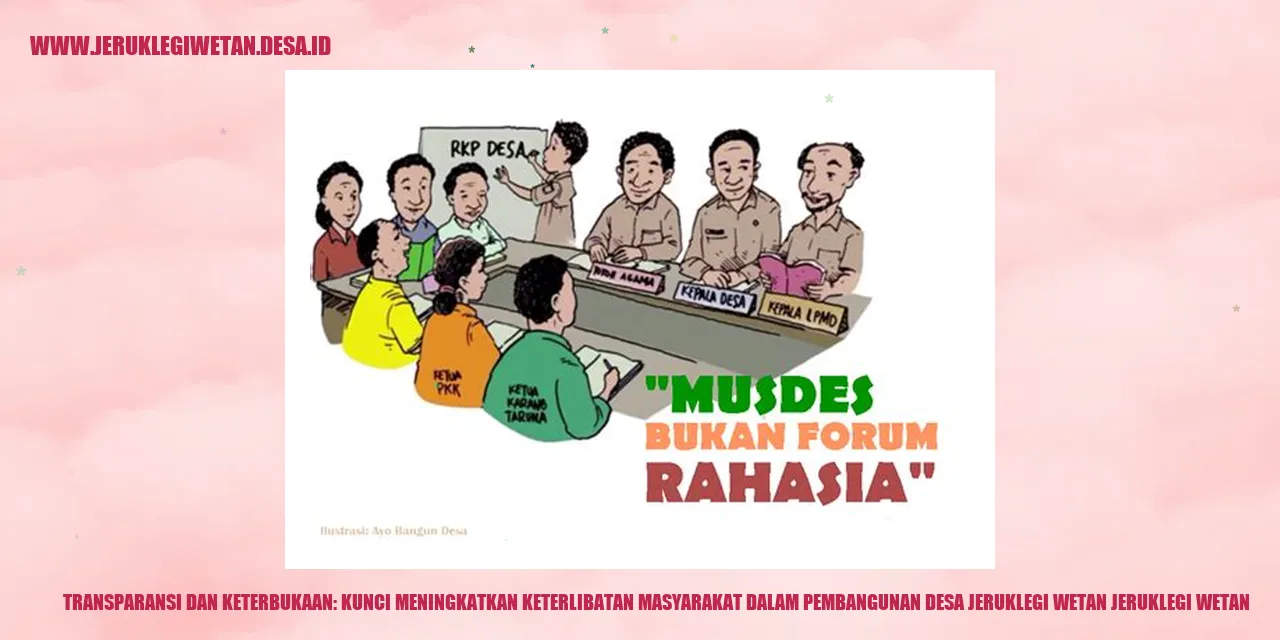 Transparansi dan Keterbukaan: Kunci Meningkatkan Keterlibatan Masyarakat dalam Pembangunan Desa Jeruklegi Wetan Jeruklegi Wetan